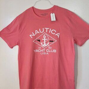 "Nautica" Men's Size "L" Yacht Club Anchor Graphic Sleep T-Shirt - Teaberry